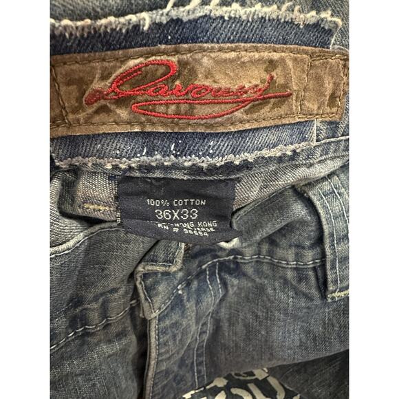 Vintage Y2k Davoucci 89 Baggy Graffiti Print Jeans 36 Streetwear Hip Hop Denim - Picture 9 of 16